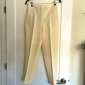 Zara Cream trousers w/ pocket & front pleated detail - NWT